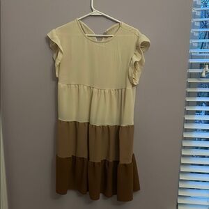 Colorblock Tiered Dress